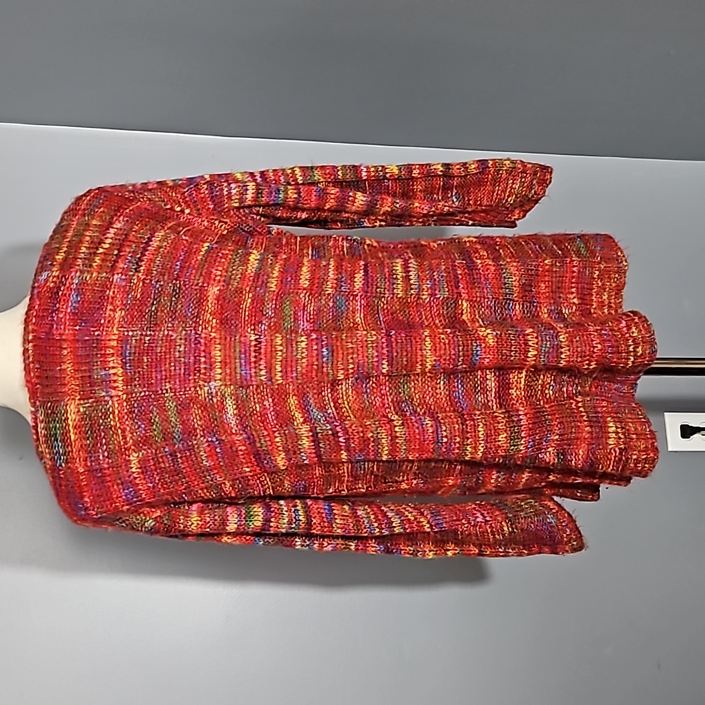 Kristin Nicole, acrylic, red, multicolored,  sweater with matching scarf,  2X - Picture 4 of 13